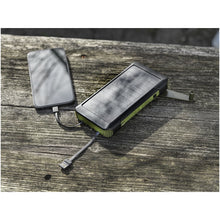 Load image into Gallery viewer, Soldy 10.000 mAh RCS recycled plastic solar dynamo power bank  — lifestyle