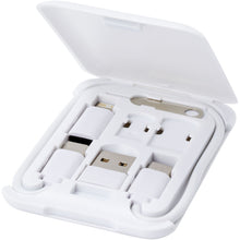 Load image into Gallery viewer, Savvy recycled plastic modular charging cable with phone holder — White