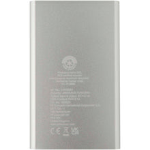 Load image into Gallery viewer, Pep 4000 mAh Type-C recycled aluminium power bank  — Silver (back)