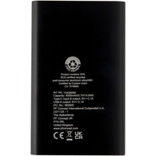 Load image into Gallery viewer, Pep 4000 mAh Type-C recycled aluminium power bank  — Black (back)