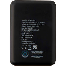 Load image into Gallery viewer, Asama 5000 mAh Type-C recycled plastic power bank — Black (back)