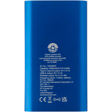 Load image into Gallery viewer, Juice 4000 mAh Type-C recycled aluminium wireless power bank  — Royal blue (back)