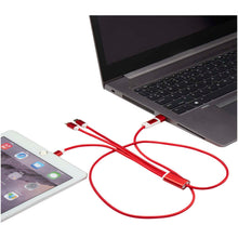 Load image into Gallery viewer, Versatile 5-1 recycled aluminium charging cable — Red (detail)