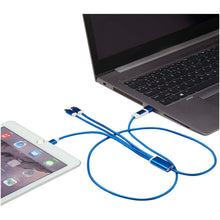 Load image into Gallery viewer, Versatile 5-1 recycled aluminium charging cable — Royal blue (detail)