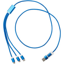 Load image into Gallery viewer, Versatile 5-1 recycled aluminium charging cable — Royal blue (front)