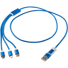Load image into Gallery viewer, Versatile 5-1 recycled aluminium charging cable — Royal blue