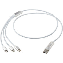Load image into Gallery viewer, Versatile 5-1 recycled aluminium charging cable — Silver
