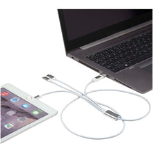 Load image into Gallery viewer, Versatile 5-1 recycled aluminium charging cable — Silver (detail)