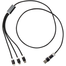 Load image into Gallery viewer, Versatile 5-1 recycled aluminium charging cable — Black (front)