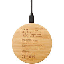 Load image into Gallery viewer, Essence 15W bamboo wireless charging pad — Wood (back)