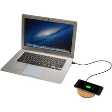 Load image into Gallery viewer, Essence 15W bamboo wireless charging pad — Wood (detail)