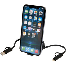 Load image into Gallery viewer, Alasia 5-in-1 100 cm recycled plastic and aluminium retractable data sync and 45W fast charge cable — Black (detail 2)