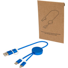 Load image into Gallery viewer, Alasia 5-in-1 recycled aluminium and plastic 30 cm data sync and 27W fast charge cable — Royal blue