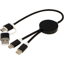 Load image into Gallery viewer, Alasia 5-in-1 recycled aluminium and plastic 30 cm data sync and 27W fast charge cable — Black (detail 2)