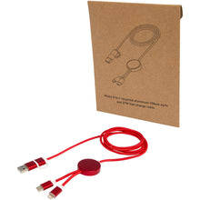 Load image into Gallery viewer, Alasia 5-in-1 recycled aluminium and plastic 150 cm data sync and 27W fast charge cable — Red