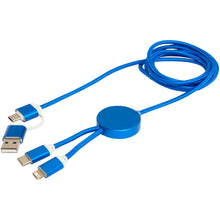 Load image into Gallery viewer, Alasia 5-in-1 recycled aluminium and plastic 150 cm data sync and 27W fast charge cable — Royal blue (detail 2)