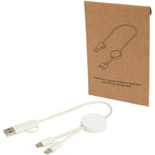 Load image into Gallery viewer, Citala 5-in-1 recycled plastic 30 cm data sync and 27W fast charge cable — White