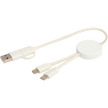 Load image into Gallery viewer, Citala 5-in-1 recycled plastic 30 cm data sync and 27W fast charge cable — White (detail)
