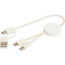 Load image into Gallery viewer, Citala 5-in-1 recycled plastic 30 cm data sync and 27W fast charge cable — White (detail 2)