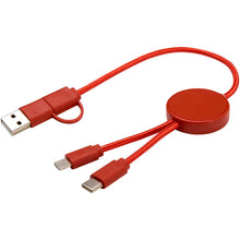 Load image into Gallery viewer, Citala 5-in-1 recycled plastic 30 cm data sync and 27W fast charge cable — Brick (detail)