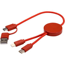 Load image into Gallery viewer, Citala 5-in-1 recycled plastic 30 cm data sync and 27W fast charge cable — Brick (detail 2)