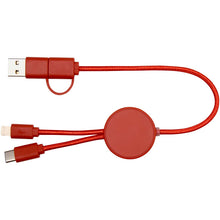 Load image into Gallery viewer, Citala 5-in-1 recycled plastic 30 cm data sync and 27W fast charge cable — Brick (front)