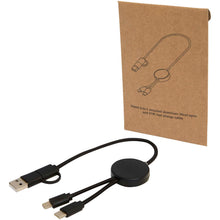 Load image into Gallery viewer, Citala 5-in-1 recycled plastic 30 cm data sync and 27W fast charge cable — Black