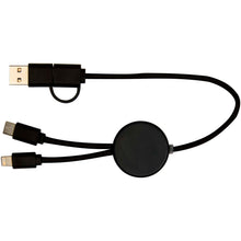 Load image into Gallery viewer, Citala 5-in-1 recycled plastic 30 cm data sync and 27W fast charge cable — Black (back)