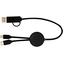 Load image into Gallery viewer, Citala 5-in-1 recycled plastic 30 cm data sync and 27W fast charge cable — Black (front)