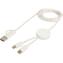 Load image into Gallery viewer, Citala 5-in-1 recycled plastic 150 cm data sync and 27W fast charge cable — White (detail)
