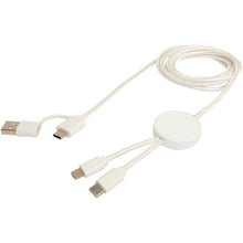Load image into Gallery viewer, Citala 5-in-1 recycled plastic 150 cm data sync and 27W fast charge cable — White (detail 2)