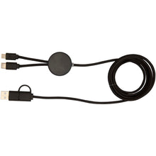 Load image into Gallery viewer, Citala 5-in-1 recycled plastic 150 cm data sync and 27W fast charge cable — Black (back)