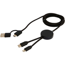 Load image into Gallery viewer, Citala 5-in-1 recycled plastic 150 cm data sync and 27W fast charge cable — Black (detail 2)