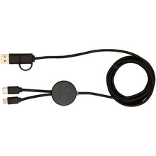 Load image into Gallery viewer, Citala 5-in-1 recycled plastic 150 cm data sync and 27W fast charge cable — Black (front)
