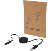 Load image into Gallery viewer, Citala 5-in-1 recycled plastic 90 cm retractable data sync and 40W fast charge cable — Black