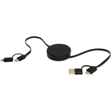 Load image into Gallery viewer, Citala 5-in-1 recycled plastic 90 cm retractable data sync and 40W fast charge cable — Black (detail 2)