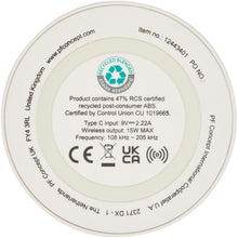 Load image into Gallery viewer, Freal 15W recycled plastic wireless charging pad — White (back)
