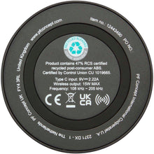 Load image into Gallery viewer, Freal 15W recycled plastic wireless charging pad — Black (back)