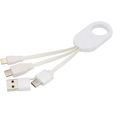 Load image into Gallery viewer, Troop 4-in-1 recycled plastic charging cable — White (detail)