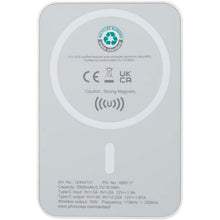 Load image into Gallery viewer, Acrab 5000 mAh 15W magnetic wireless power bank with 20W PD - made from recycled plastic — White (back)
