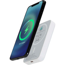 Load image into Gallery viewer, Acrab 5000 mAh 15W magnetic wireless power bank with 20W PD - made from recycled plastic — White