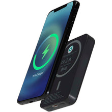 Load image into Gallery viewer, Acrab 5000 mAh 15W magnetic wireless power bank with 20W PD - made from recycled plastic — Black