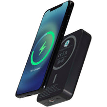 Load image into Gallery viewer, Acrab 10.000 mAh 15W magnetic wireless power bank with 20W PD - made from recycled plastic — Black