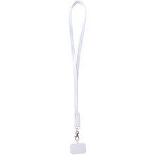 Load image into Gallery viewer, Franz recycled plastic smartphone lanyard with built-in data sync and 65W fast charge 5-in-1 cable — White (front)
