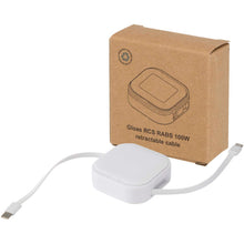 Load image into Gallery viewer, Gloas 5-in-1 recycled retractable data sync and 100W fast charge cable with smartphone tool kit — White