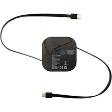 Load image into Gallery viewer, Gloas 5-in-1 recycled retractable data sync and 100W fast charge cable with smartphone tool kit — Black (back)