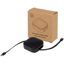 Load image into Gallery viewer, Gloas 5-in-1 recycled retractable data sync and 100W fast charge cable with smartphone tool kit — Black