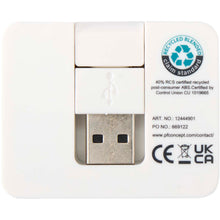 Load image into Gallery viewer, Gaia 4-port USB hub with USB-A and Type-C output and dual input - made from recycled plastic — White (back)
