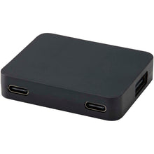 Load image into Gallery viewer, Gaia 4-port USB hub with USB-A and Type-C output and dual input - made from recycled plastic — Black