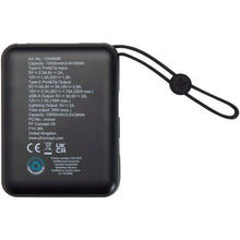 Load image into Gallery viewer, Acrux 10.000 mAh 35W tablet power bank with built in Type-C cable - made from recycled plastic — Black (back)